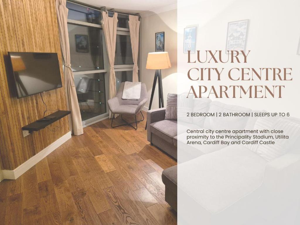 Ultra-Luxury City Centre 2 Bed Apartment, With Free Parking Cardiff Bagian luar foto